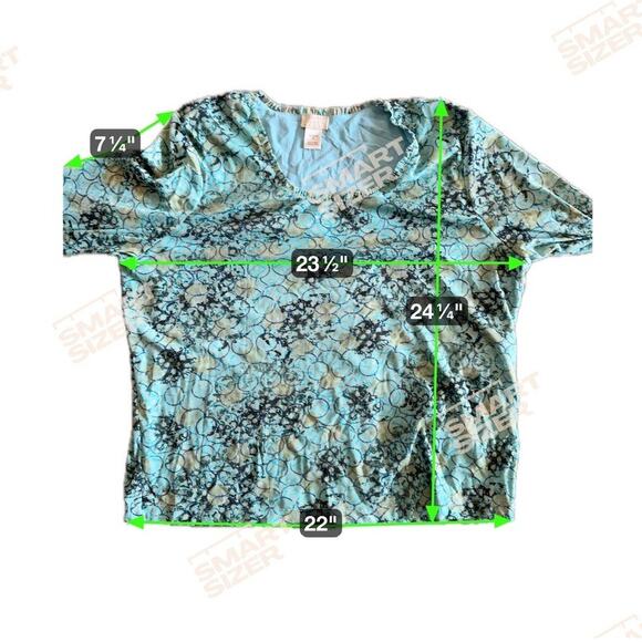 Sigrid Olsen Sport Blue Peasant Blouse Women's Size 2X - Picture 5 of 5